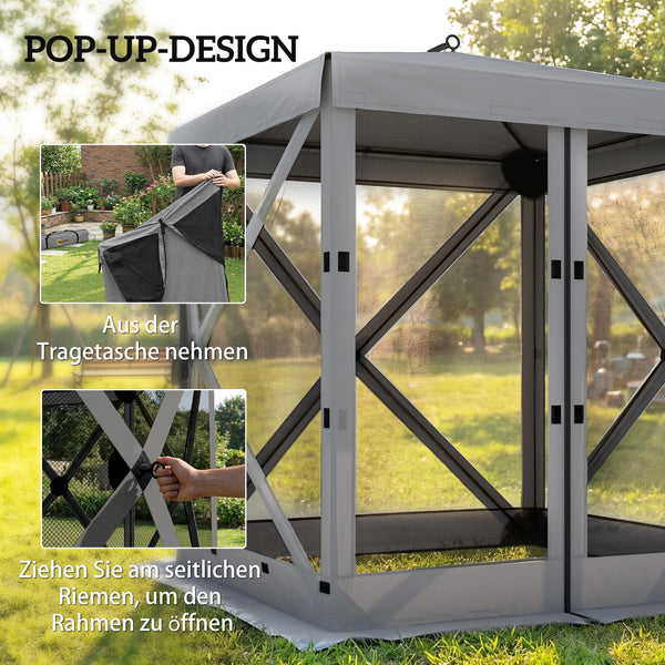 Faltpavillon wasserdicht faltbar mit Seitenteilen UV-Schutz