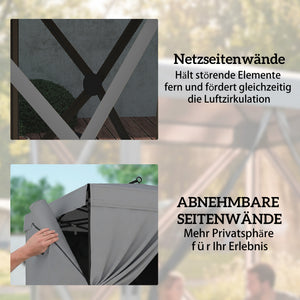 Faltpavillon wasserdicht faltbar mit Seitenteilen UV-Schutz