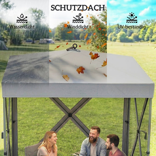 Faltpavillon wasserdicht faltbar mit Seitenteilen UV-Schutz