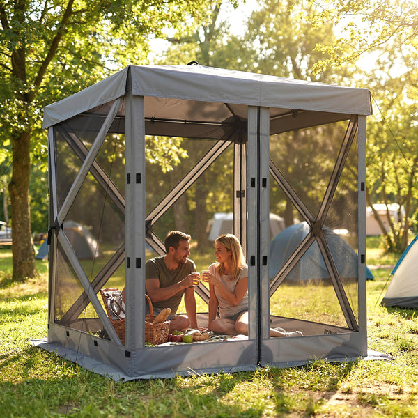 Faltpavillon wasserdicht faltbar mit Seitenteilen UV-Schutz