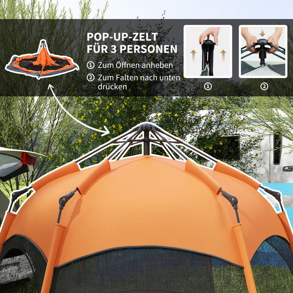 Familienzelt wasserdicht Quick-Up-Zelt für 4-6 Personen