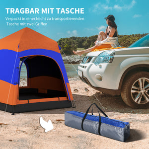 Familienzelt wasserdicht Quick-Up-Zelt für 4-6 Personen