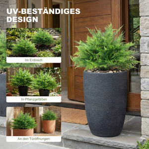 Farnbusch künstlich UV-beständig Set für Garten und Balkon 60cm