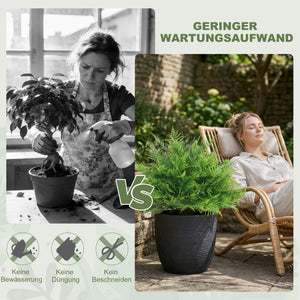 Farnbusch künstlich UV-beständig Set für Garten und Balkon 60cm