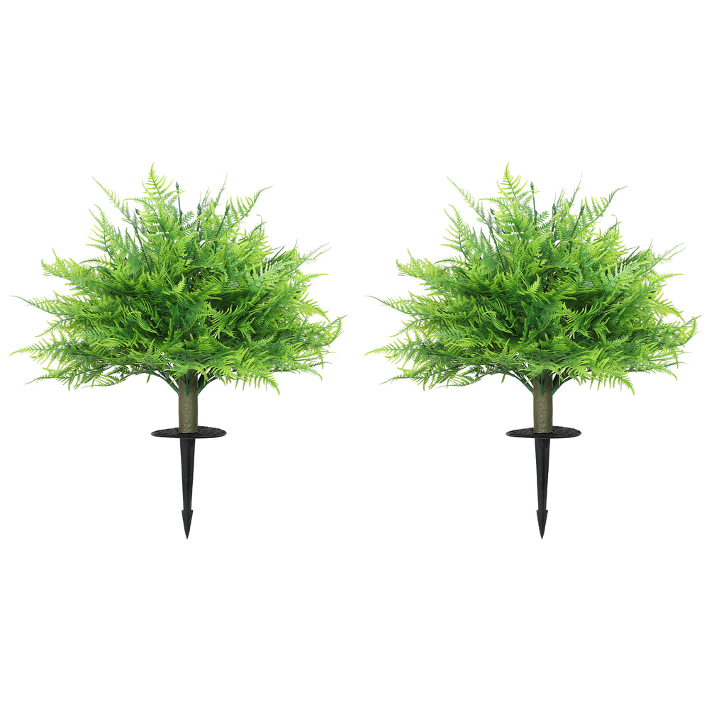 Farnbusch künstlich UV-beständig Set für Garten und Balkon 60cm