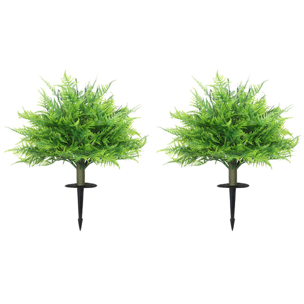 Farnbusch künstlich UV-beständig Set für Garten und Balkon 60cm
