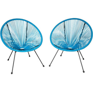2 Gartenstühle Santana mit Tisch blau