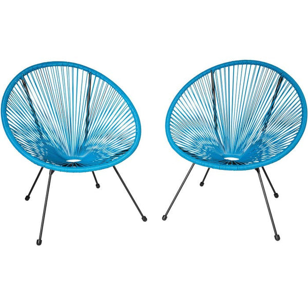 2 Gartenstühle Santana mit Tisch blau