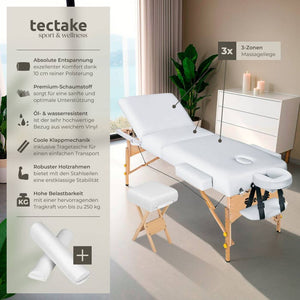 3 Zonen Massageliege-Set weiss