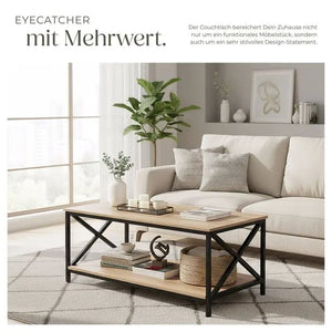Couchtisch Pittsburgh Industrial Holz hell, Eiche Sonoma