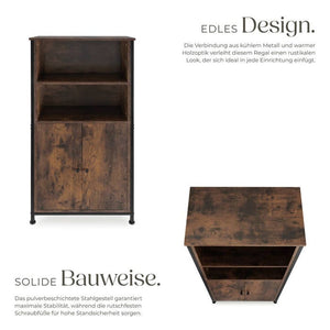 Highboard Doncaster Industrial Holz dunkel, rustikal