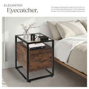 Nachttisch Dudley 40x43x60,5cm Industrial dunkelbraun