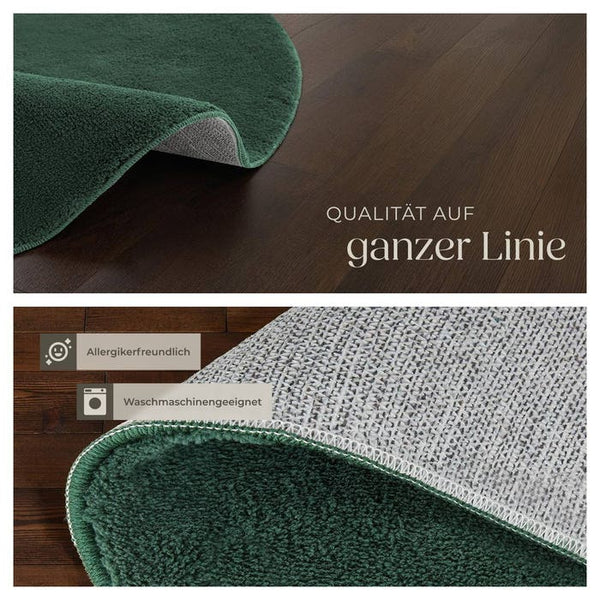 Short pile carpet Soft Zone green Ø 120 cm 