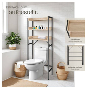 Badezimmerregal Seattle Industrial Holz hell, Eiche Sonoma 67 x 25 x 165,5 cm