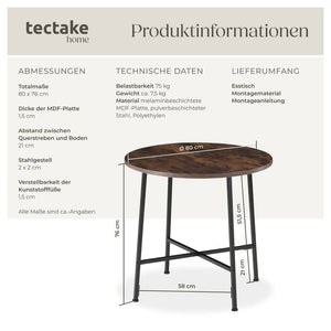 Esstisch Ennis Industrial Holz dunkel, rustikal