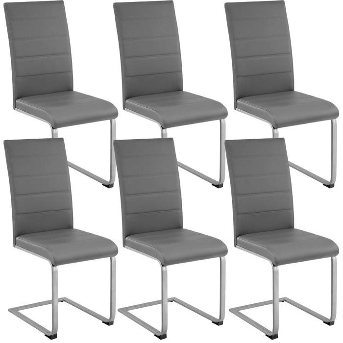 6 chaises pivotantes de salle à manger, grises