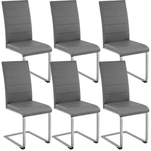 6 Esszimmerstühle Schwingstühle grau