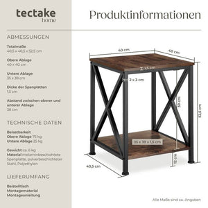 Beistelltisch Carlton Industrial Holz dunkel, rustikal