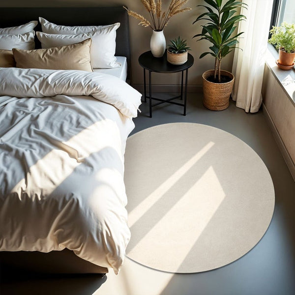 Tapis à poils courts Soft Zone crème Ø 120 cm 