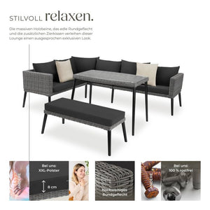 Aluminium Rattan Lounge Lounge Pula grau
