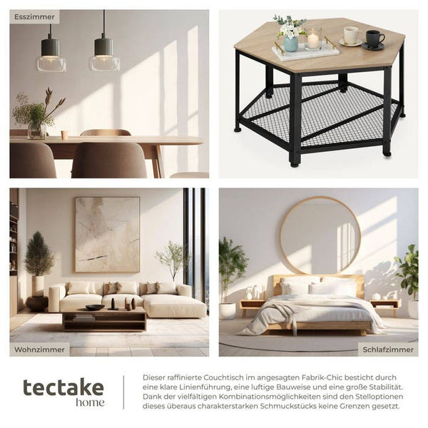 Couchtisch Norwich Industrial Holz hell, Eiche Sonoma