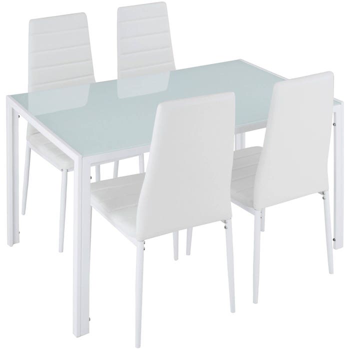 Ensemble de salle à manger Berlin 4+1, blanc