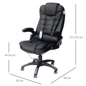 Massage-Chefsessel mit Wärmefunktion drehbar schwarz