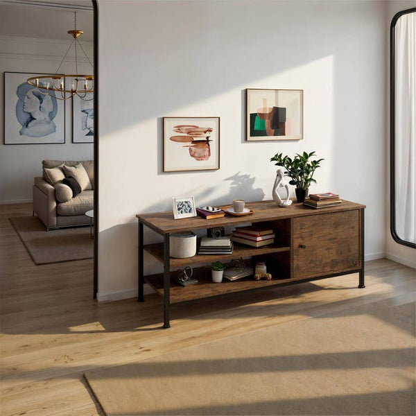Mensola TV Durban 110x40x45,5cm Industrial marrone scuro