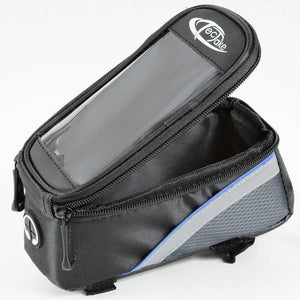 Fahrradtasche mit Rahmen-Befestigung für Smartphones schwarz/grau/blau 18 x 8,5 x 8,5 cm