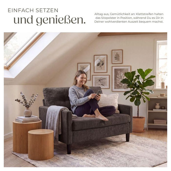Sofa Viborg 2-Sitzer mit Federkern grau