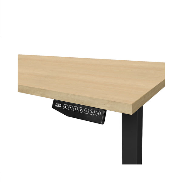 Scrivania da ufficio regolabile in altezza CONTINI 1,6x0,80m acero naturale / struttura ET225E nero RAL 9005