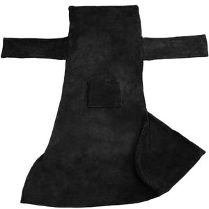 Kuscheldecke mit Ärmeln, schwarz