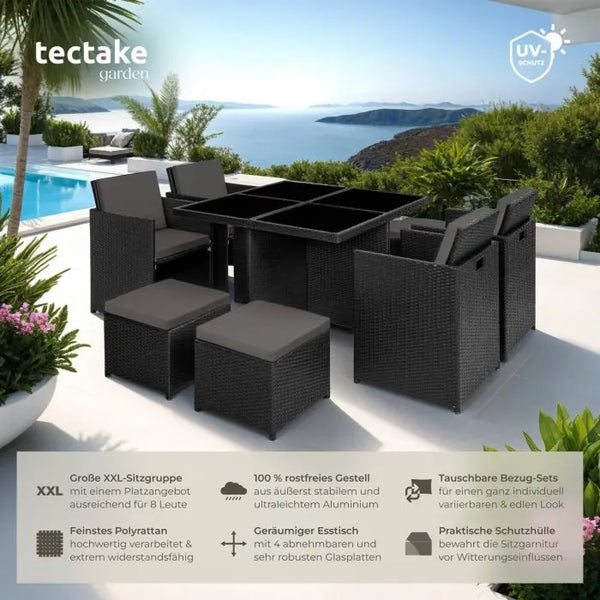Aluminium Rattan Sitzgruppe Manhattan