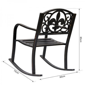 Schaukelstuhl Gartenstuhl antik Metall Bronze