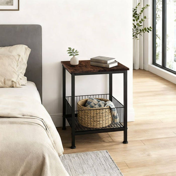 Beistelltisch Grimsby 40x40x55,5cm Industrial dunkelbraun