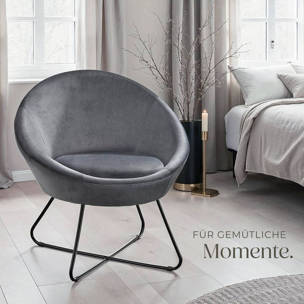 Cocktailsessel Centera Samtoptik anthrazit
