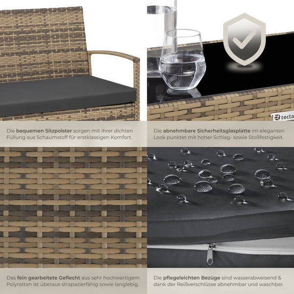 Rattan Sitzgruppe Sparta 3+1 natur
