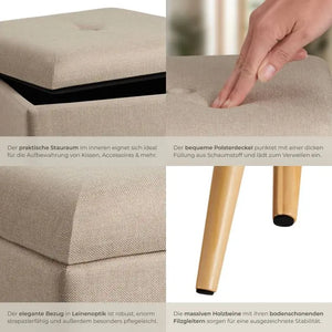 Sitzhocker mit Stauraum Elva Sand