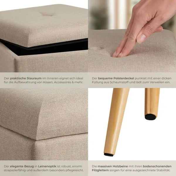 Sitzhocker mit Stauraum Elva Sand