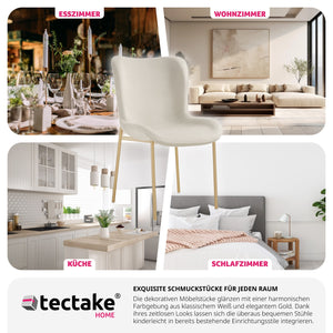 Polsterstuhl Tessa Samt beige/gold 6er Set