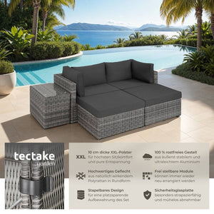 Rattan Lounge San Domino hellgrau/dunkelgrau