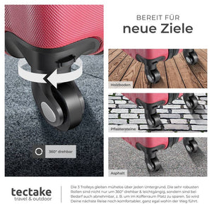 Hartschalenkoffer und Beauty-Case Set 4-tlg. Weinrot