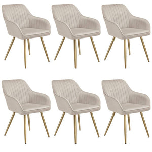 Esszimmerstuhl Marilyn taupe/gold 6er Set
