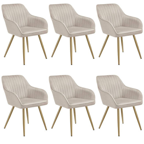 Esszimmerstuhl Marilyn taupe/gold 6er Set