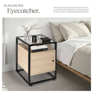 Nachttisch Dudley 40x43x60,5cm Industrial Holz hell, Eiche Sonoma
