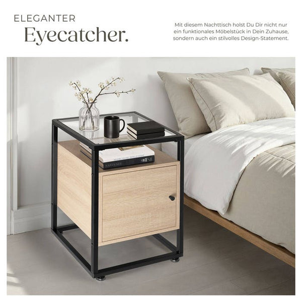 Nachttisch Dudley 40x43x60,5cm Industrial Holz hell, Eiche Sonoma