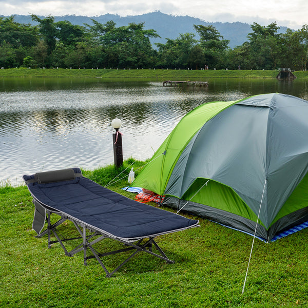 Campingbett Feldbett klappbar mit Kopfkissen für Erwachsene