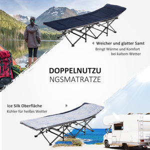 Campingbett Feldbett klappbar mit Kopfkissen für Erwachsene