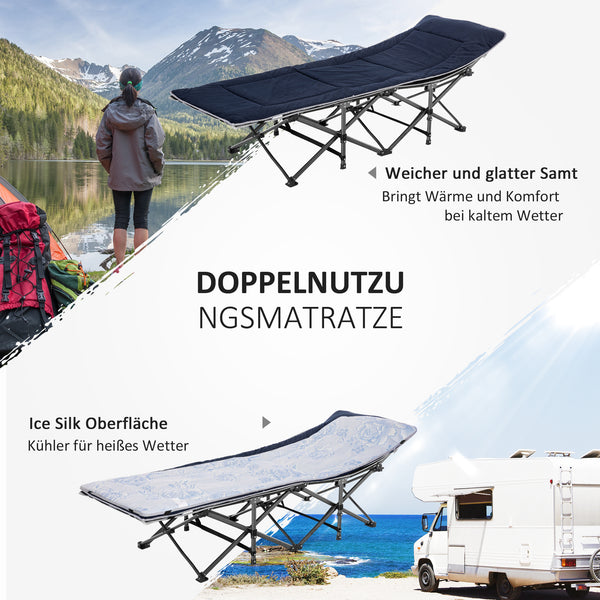 Campingbett Feldbett klappbar mit Kopfkissen für Erwachsene
