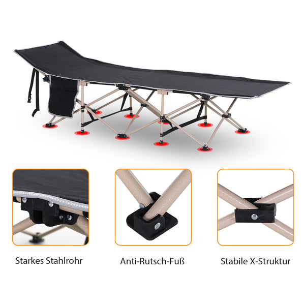 Feldbett Campingbett klappbar wetterfest mit Tragetasche